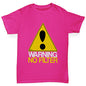 Girls Funny Tshirts Warning No Filter Girl's T-Shirt Age 5-6 Pink