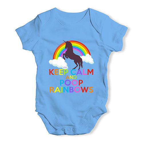 Keep Calm And Poop Rainbows Baby Unisex Baby Grow Bodysuit