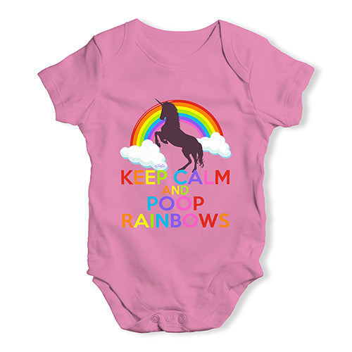 Keep Calm And Poop Rainbows Baby Unisex Baby Grow Bodysuit