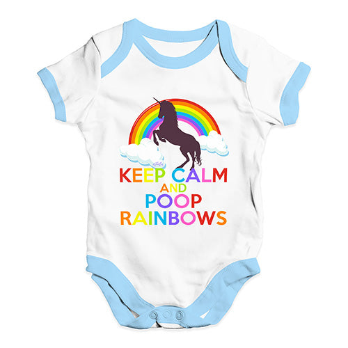 Keep Calm And Poop Rainbows Baby Unisex Baby Grow Bodysuit