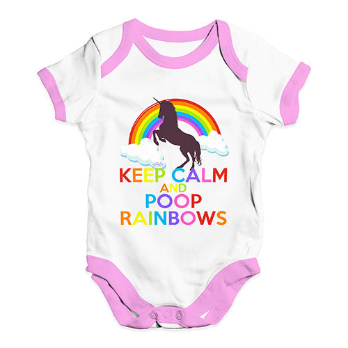 Keep Calm And Poop Rainbows Baby Unisex Baby Grow Bodysuit