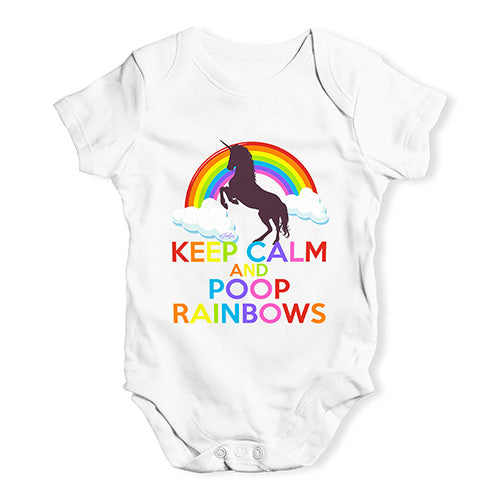 Keep Calm And Poop Rainbows Baby Unisex Baby Grow Bodysuit