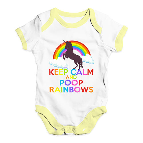 Keep Calm And Poop Rainbows Baby Unisex Baby Grow Bodysuit