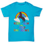 Girls novelty t shirts Keep Calm And Poop Rainbows Girl's T-Shirt Age 3-4 Azure Blue