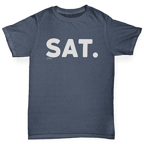 Boys funny tee shirts SAT Saturday Boy's T-Shirt Age 9-11 Dark Grey