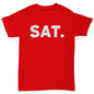 Boys Funny T Shirt SAT Saturday Boy's T-Shirt Age 12-14 Red