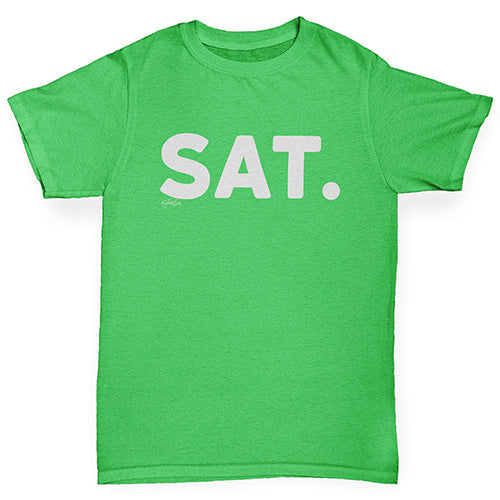 Girls novelty tees SAT Saturday Girl's T-Shirt Age 7-8 Green