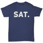 Girls Funny T Shirt SAT Saturday Girl's T-Shirt Age 7-8 Navy