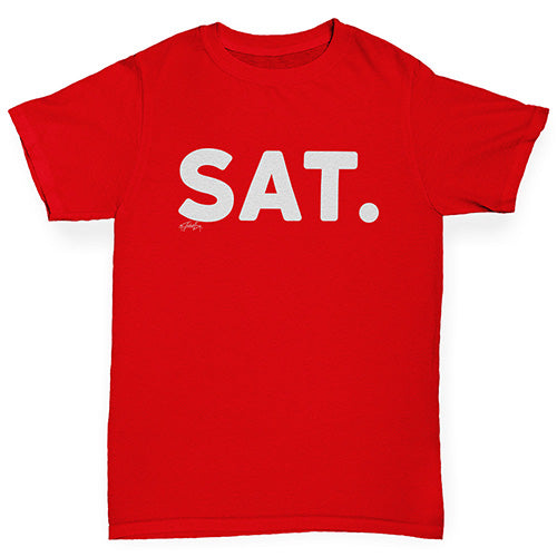 Girls novelty tees SAT Saturday Girl's T-Shirt Age 3-4 Red