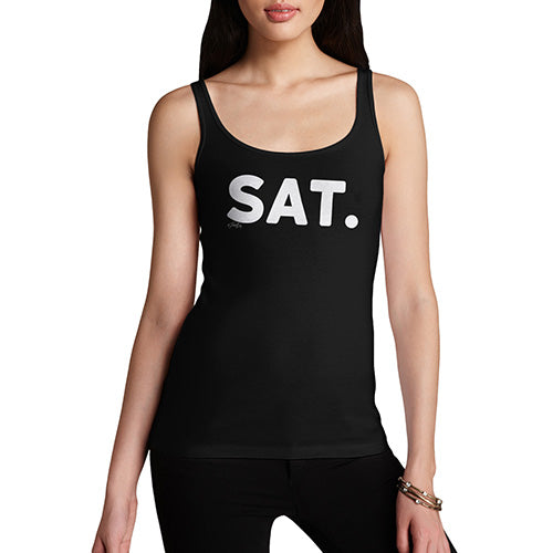 Funny Tank Top SAT Saturday Women's Tank Top Large Black