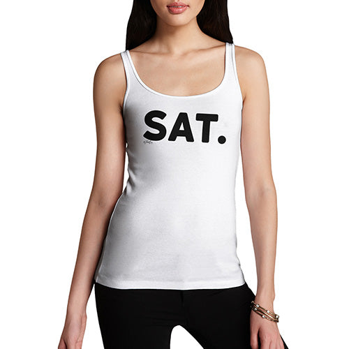 Funny Tank Top SAT Saturday Women's Tank Top Small White