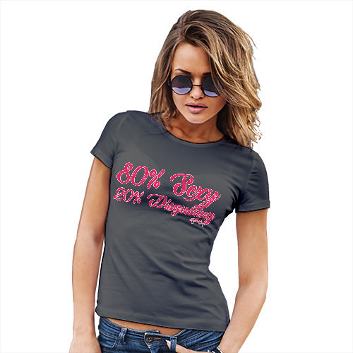 Novelty Tshirts Women 80% Sexy 20% Disgusting Women's T-Shirt Large Dark Grey