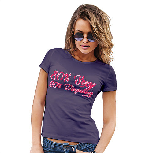 Funny Gifts For Women 80% Sexy 20% Disgusting Women's T-Shirt Large Plum