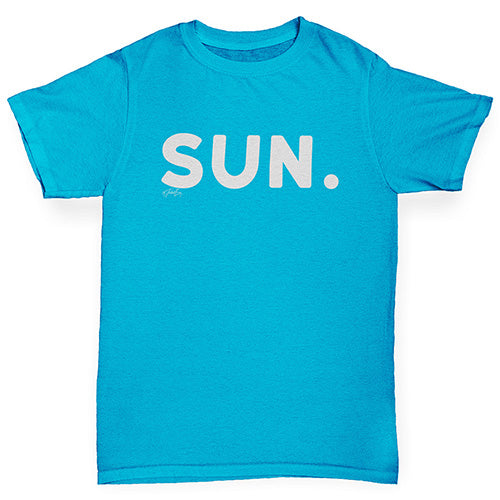 Boys Funny Tshirts SUN Sunday Boy's T-Shirt Age 3-4 Azure Blue