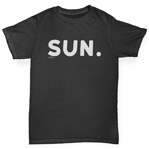 Novelty Tees For Boys SUN Sunday Boy's T-Shirt Age 12-14 Black