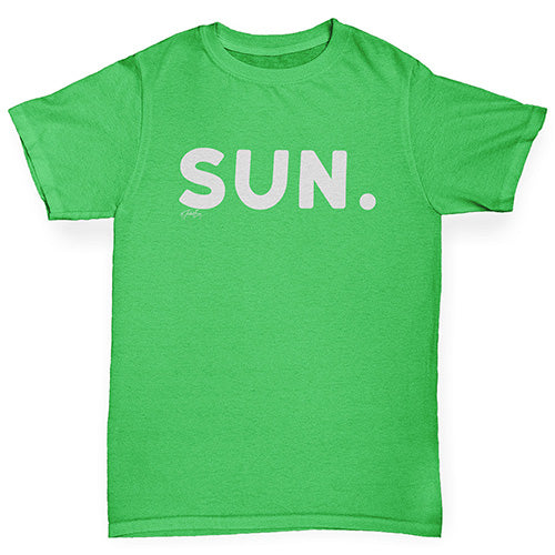 Boys novelty tees SUN Sunday Boy's T-Shirt Age 9-11 Green