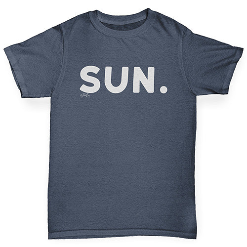 Novelty Tees For Boys SUN Sunday Boy's T-Shirt Age 9-11 Dark Grey