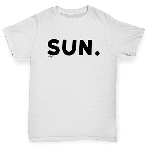 Boys Funny T Shirt SUN Sunday Boy's T-Shirt Age 9-11 White