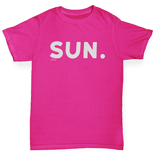 funny t shirts for girls SUN Sunday Girl's T-Shirt Age 3-4 Pink