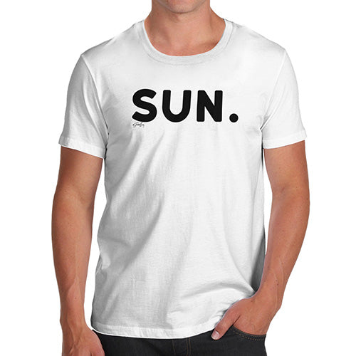 Funny Gifts For Men SUN Sunday Men's T-Shirt Medium White