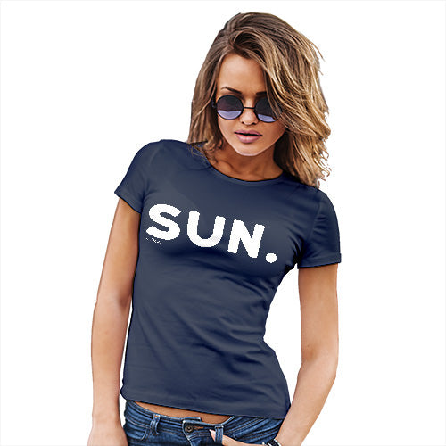 T-Shirt Funny Geek Nerd Hilarious Joke SUN Sunday Women's T-Shirt Small Navy