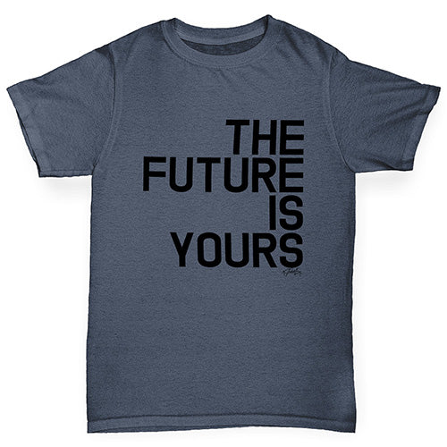 Kids Funny Tshirts The Future Is Yours Boy's T-Shirt Age 5-6 Dark Grey