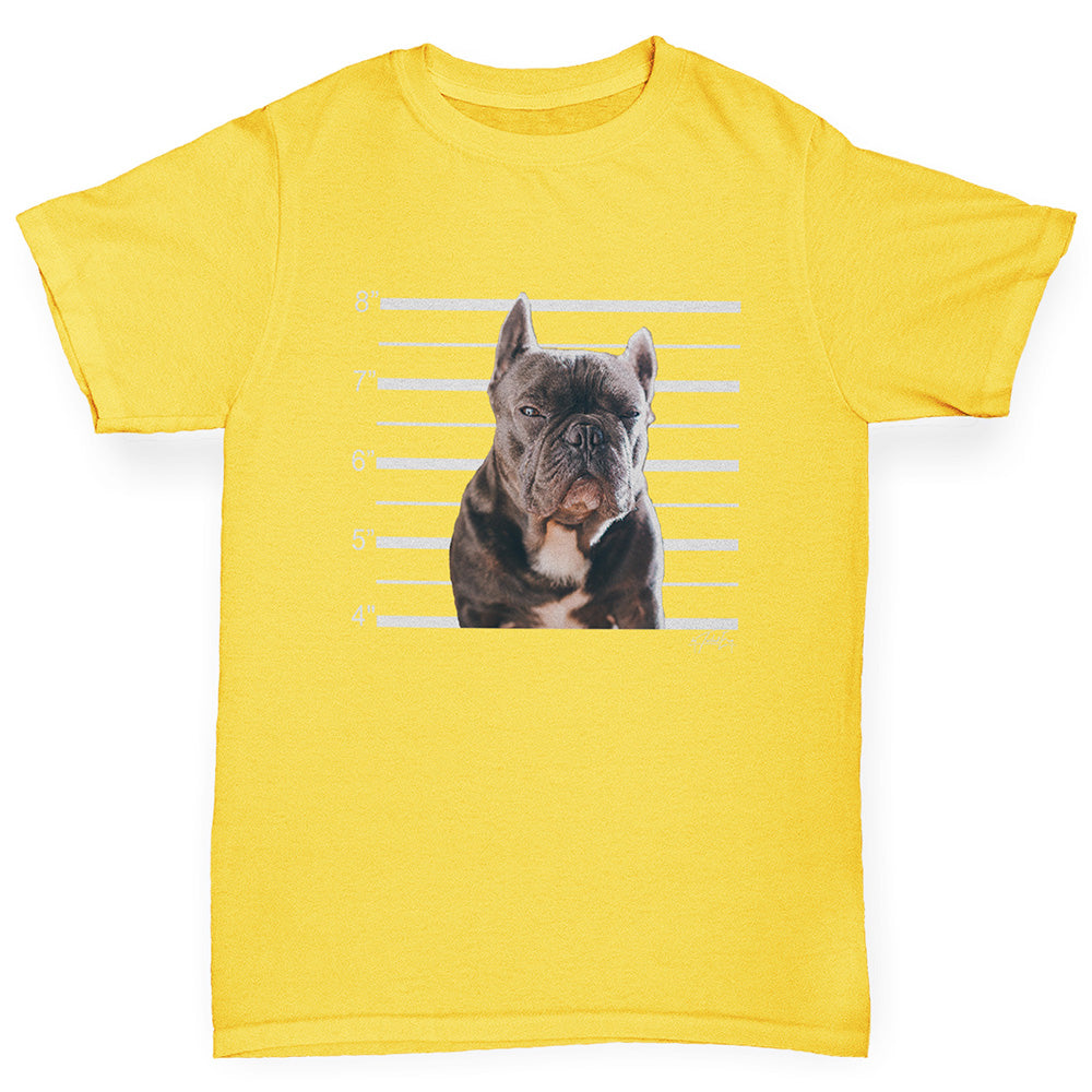 Kids Funny Tshirts Staffordshire Bull Terrier Mugshot Boy's T-Shirt Age 12-14 Yellow