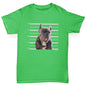 Girls novelty t shirts Staffordshire Bull Terrier Mugshot Girl's T-Shirt Age 7-8 Green