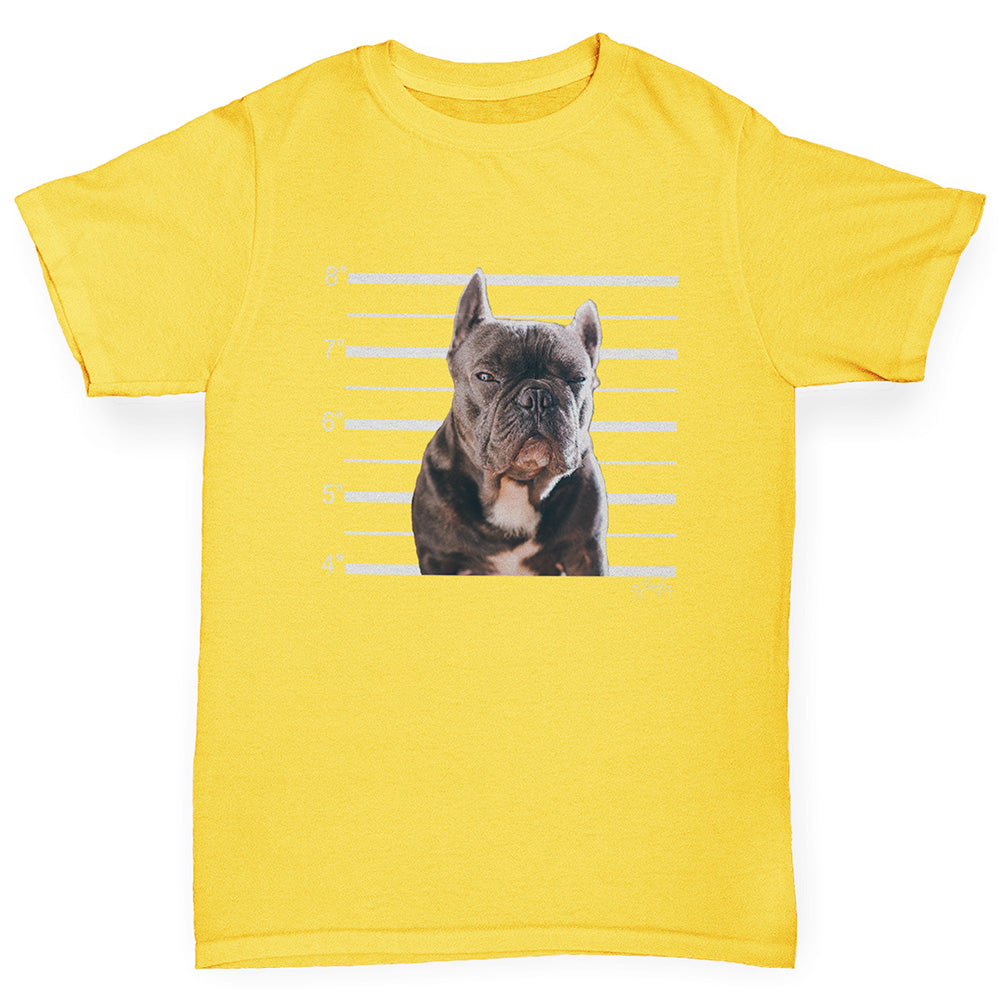 funny t shirts for girls Staffordshire Bull Terrier Mugshot Girl's T-Shirt Age 12-14 Yellow