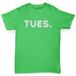 funny t shirts for boys TUES Tuesday Boy's T-Shirt Age 5-6 Green