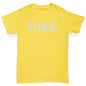 Boys Funny Tshirts TUES Tuesday Boy's T-Shirt Age 9-11 Yellow