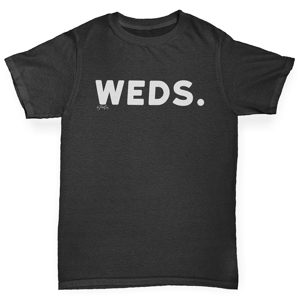 Girls novelty t shirts WEDS Wednesday Girl's T-Shirt Age 3-4 Black
