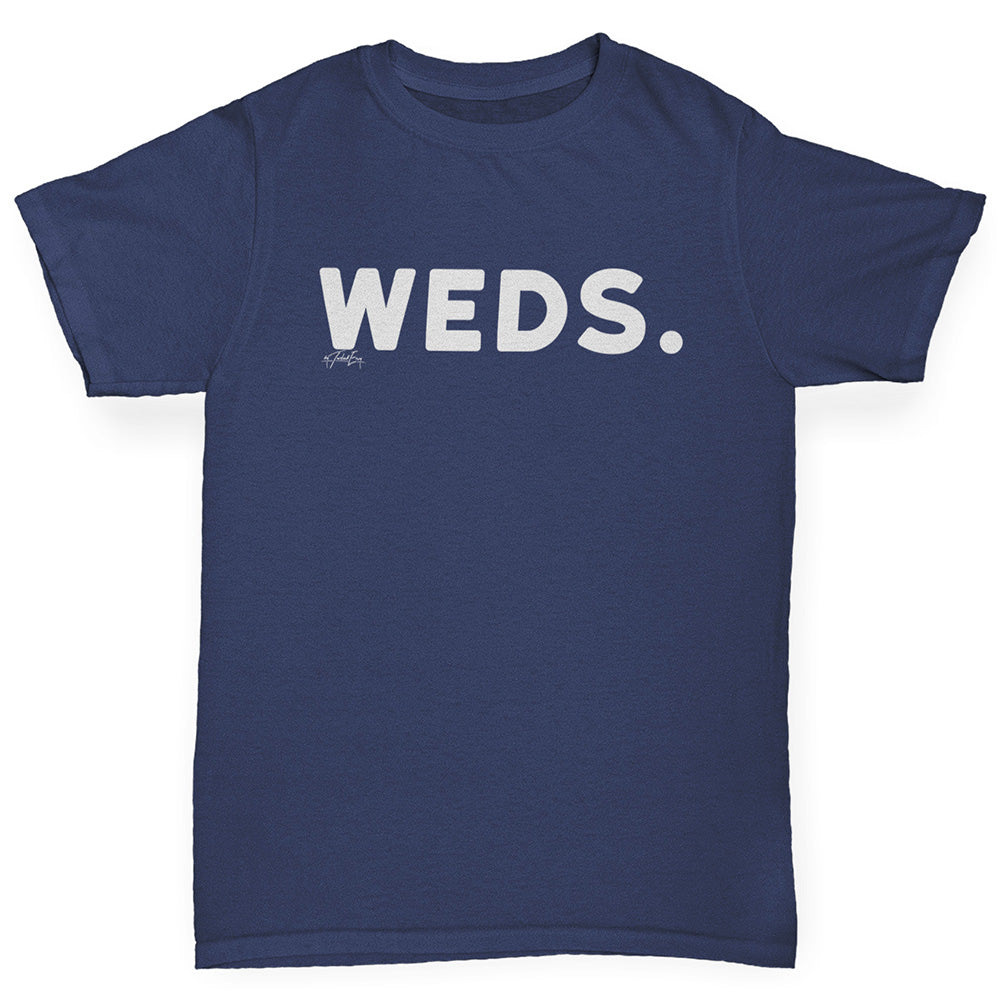 funny t shirts for girls WEDS Wednesday Girl's T-Shirt Age 5-6 Navy
