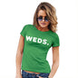 Novelty T Shirt WEDS Wednesday Women's T-Shirt Small Green