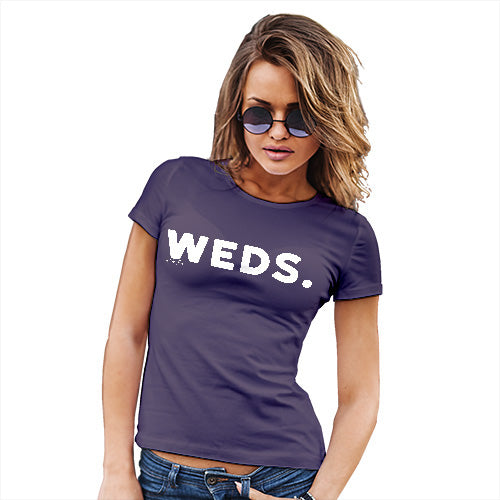 Funny T Shirts For Mom WEDS Wednesday Women's T-Shirt Large Plum