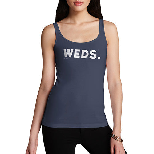 Funny Tank Top For Mom WEDS Wednesday Women's Tank Top Large Navy