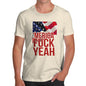 Novelty T Shirt Christmas Merica F-ck Yeah Men's T-Shirt X-Large Natural