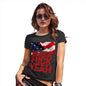 Novelty Tshirts Women Merica F-ck Yeah Women's T-Shirt X-Large Black