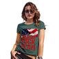 Funny Tee Shirts For Women Merica F-ck Yeah Women's T-Shirt Large Bottle Green