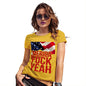 Novelty Gifts For Women Merica F-ck Yeah Women's T-Shirt Small Yellow