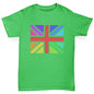 Boys novelty t shirts Rainbow Union Jack Boy's T-Shirt Age 9-11 Green