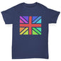 funny t shirts for boys Rainbow Union Jack Boy's T-Shirt Age 3-4 Navy