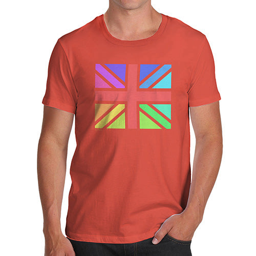 Funny Tshirts For Men Rainbow Union Jack Men's T-Shirt X-Large Orange