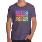 Novelty T Shirts Rainbow Union Jack Men's T-Shirt X-Large Plum