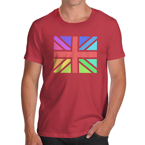 Adult Humor Novelty Graphic Sarcasm Funny T Shirt Rainbow Union Jack Men's T-Shirt X-Large Red