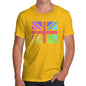 Adult Humor Novelty Graphic Sarcasm Funny T Shirt Rainbow Union Jack Men's T-Shirt Large Yellow