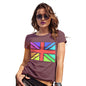 Adult Humor Novelty Graphic Sarcasm Funny T Shirt Rainbow Union Jack Women's T-Shirt Medium Burgundy