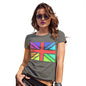 Funny T Shirts For Mom Rainbow Union Jack Women's T-Shirt X-Large Khaki