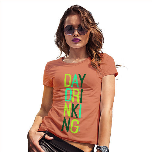 Novelty Tshirts Women Day Drinking Women's T-Shirt Small Orange