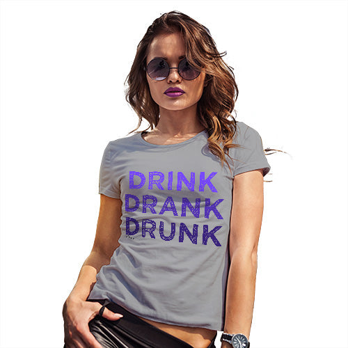 T-Shirt Funny Geek Nerd Hilarious Joke Drink Drank Drunk Women's T-Shirt Large Light Grey